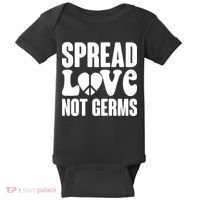Retro Hippie Spread Love Not Germs Baby Bodysuit thumb 0