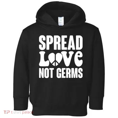 Retro Hippie Spread Love Not Germs Toddler Hoodie