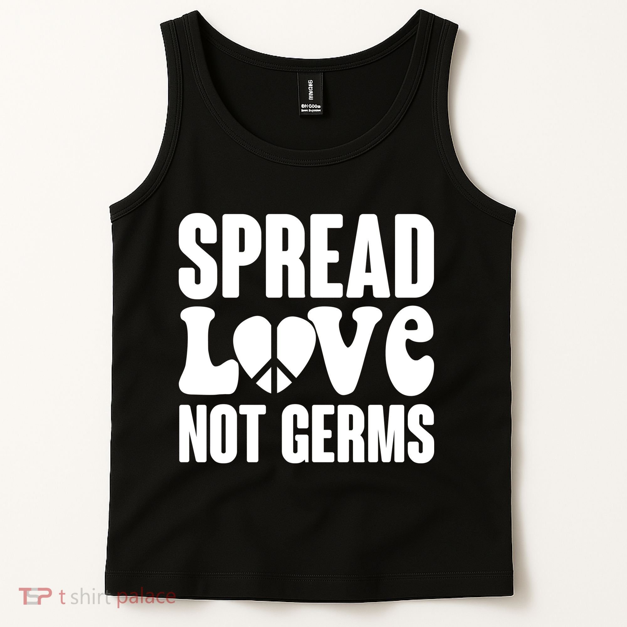 Retro Hippie Spread Love Not Germs Tank Top