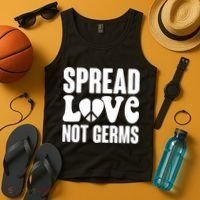 Retro Hippie Spread Love Not Germs Tank Top thumb 4