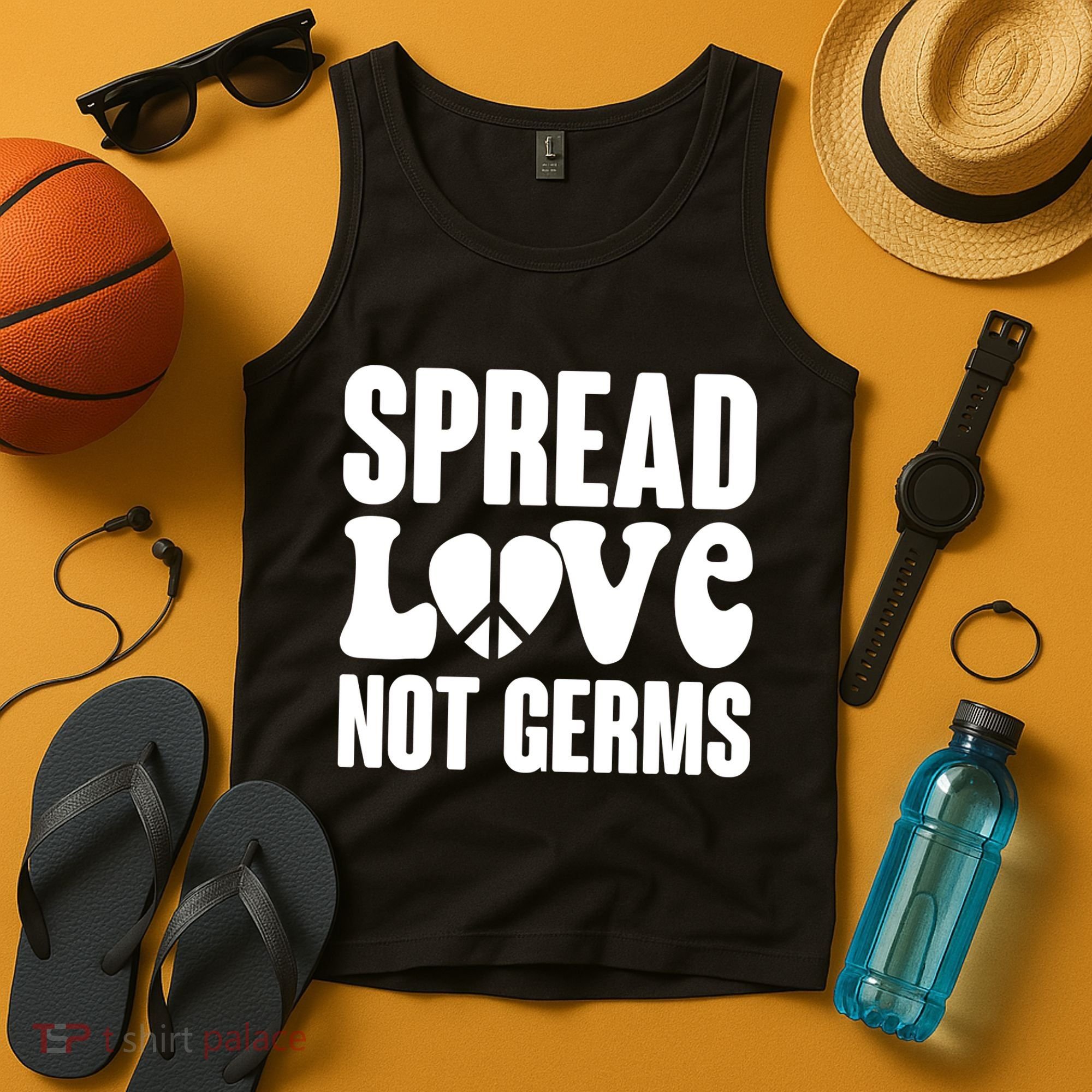 Retro Hippie Spread Love Not Germs Tank Top