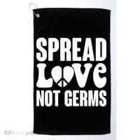 Retro Hippie Spread Love Not Germs Golf Towel thumb 0