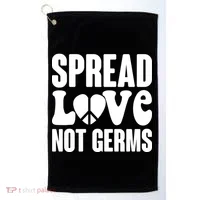 Retro Hippie Spread Love Not Germs Golf Towel thumb 0