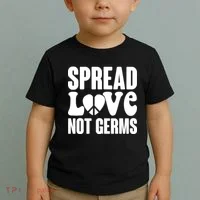 Retro Hippie Spread Love Not Germs Toddler T-Shirt thumb 2