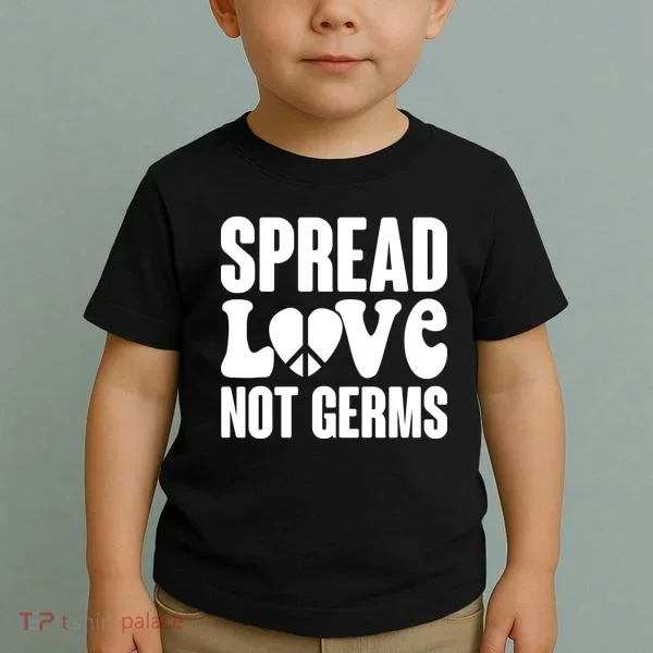 Retro Hippie Spread Love Not Germs Toddler T-Shirt
