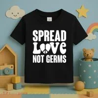 Retro Hippie Spread Love Not Germs Toddler T-Shirt thumb 3