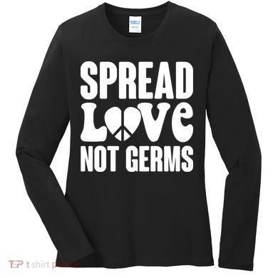 Retro Hippie Spread Love Not Germs Women's Long Sleeve Shirt