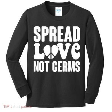 Retro Hippie Spread Love Not Germs Kids Long Sleeve Shirt