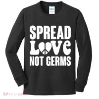 Retro Hippie Spread Love Not Germs Kids Long Sleeve Shirt thumb 0
