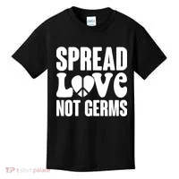 Retro Hippie Spread Love Not Germs Kids T-Shirt thumb 0