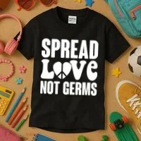 Retro Hippie Spread Love Not Germs Kids T-Shirt thumb 3