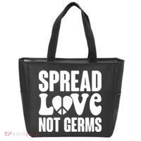 Retro Hippie Spread Love Not Germs Tote Bag thumb 0
