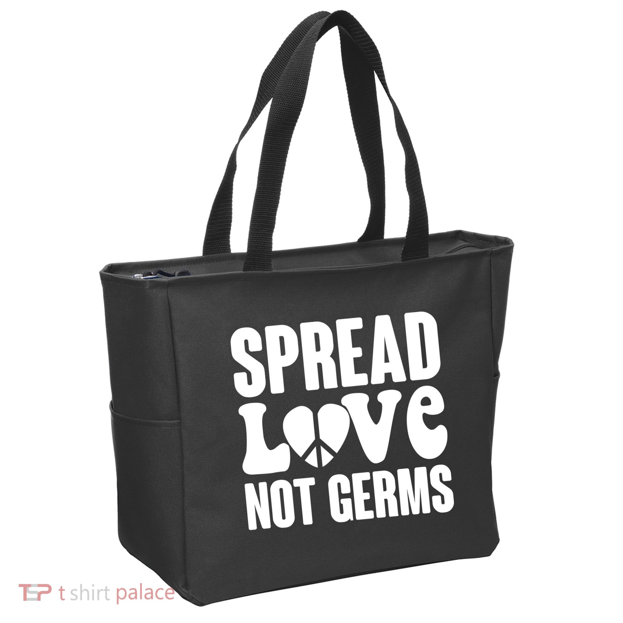 Retro Hippie Spread Love Not Germs Tote Bag