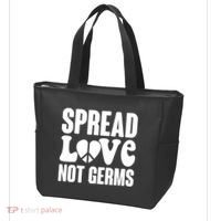 Retro Hippie Spread Love Not Germs Tote Bag thumb 3