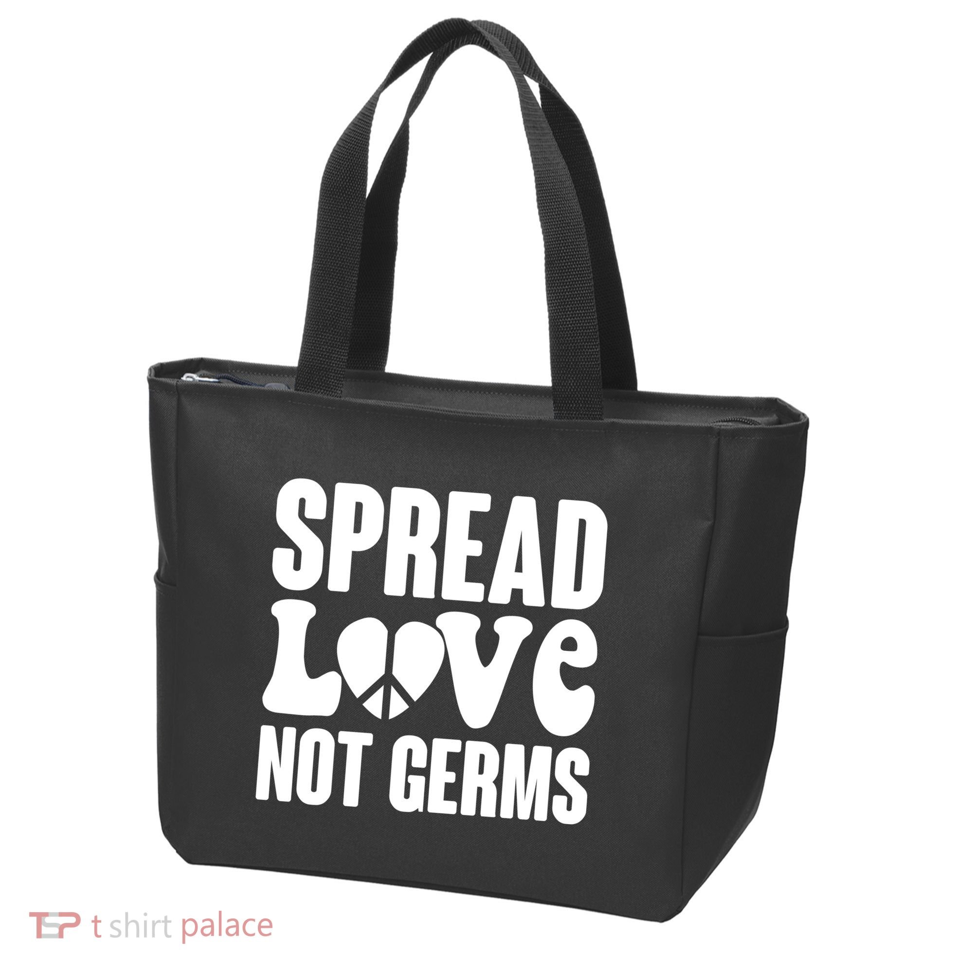 Retro Hippie Spread Love Not Germs Tote Bag