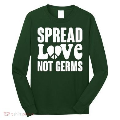 Retro Hippie Spread Love Not Germs Long Sleeve Shirt