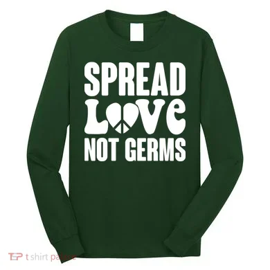 Retro Hippie Spread Love Not Germs Long Sleeve Shirt