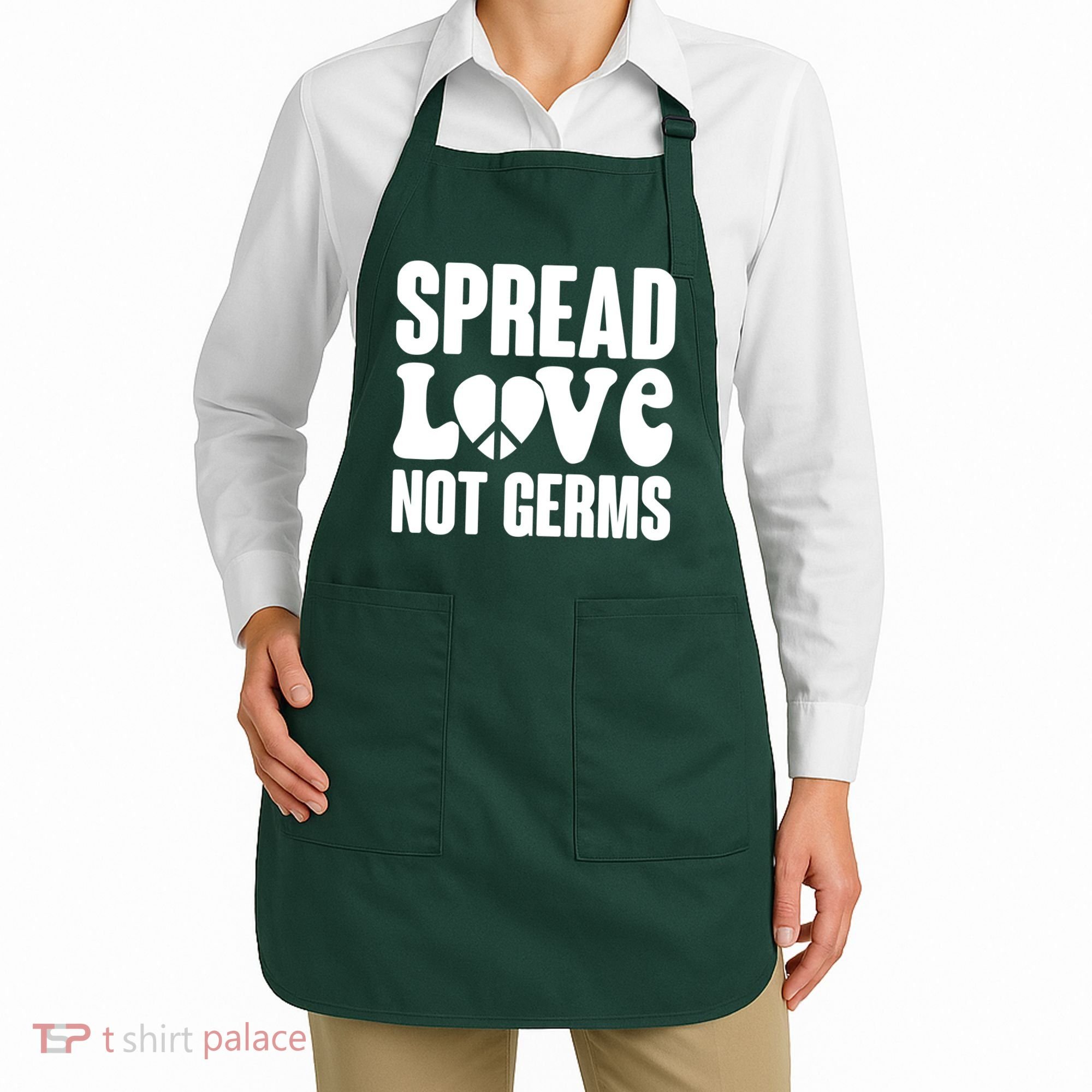 Retro Hippie Spread Love Not Germs Apron