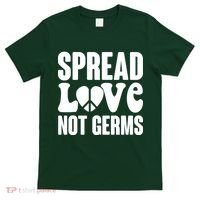 Retro Hippie Spread Love Not Germs T-Shirt thumb 0