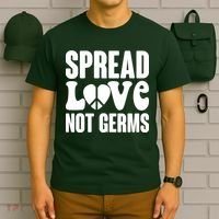 Retro Hippie Spread Love Not Germs T-Shirt thumb 6