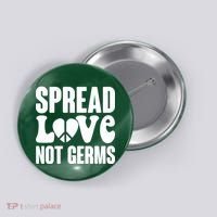 Retro Hippie Spread Love Not Germs Button thumb 0