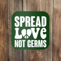 Retro Hippie Spread Love Not Germs Coaster thumb 0