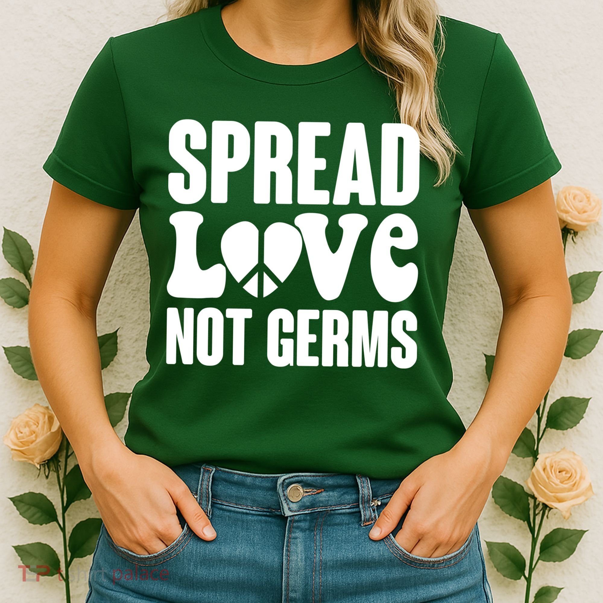 Retro Hippie Spread Love Not Germs Women's T-Shirt