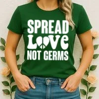 Retro Hippie Spread Love Not Germs Women's T-Shirt thumb 2