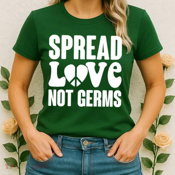 Retro Hippie Spread Love Not Germs Women's T-Shirt