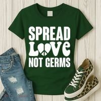 Retro Hippie Spread Love Not Germs Women's T-Shirt thumb 3