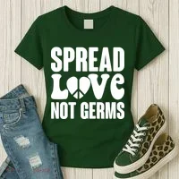 Retro Hippie Spread Love Not Germs Women's T-Shirt thumb 3