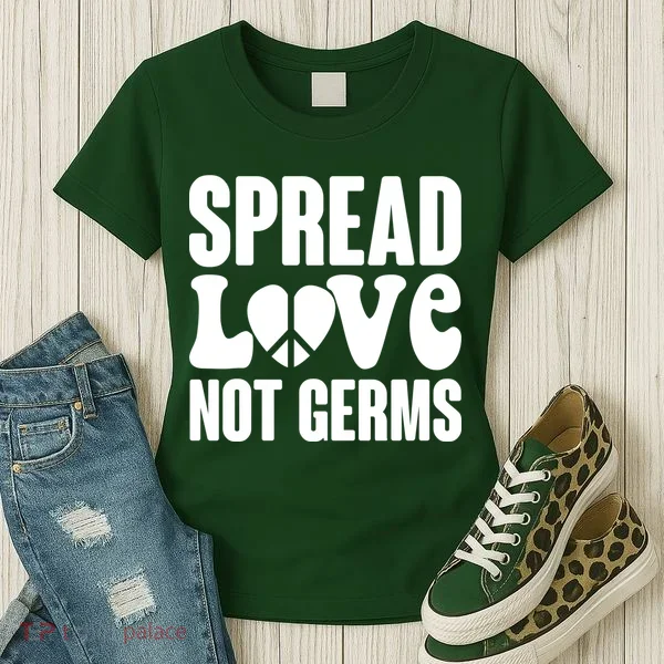 Retro Hippie Spread Love Not Germs Women's T-Shirt