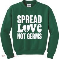 Retro Hippie Spread Love Not Germs Kids Sweatshirt thumb 0
