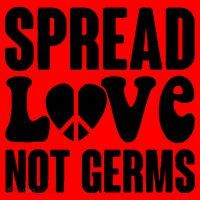 Retro Hippie Spread Love Not Germs Santa Hat thumb 1