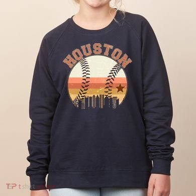 Retro Houston Baseball Fan Women's Sweatshirt