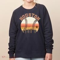 Retro Houston Baseball Fan Women's Sweatshirt thumb 0
