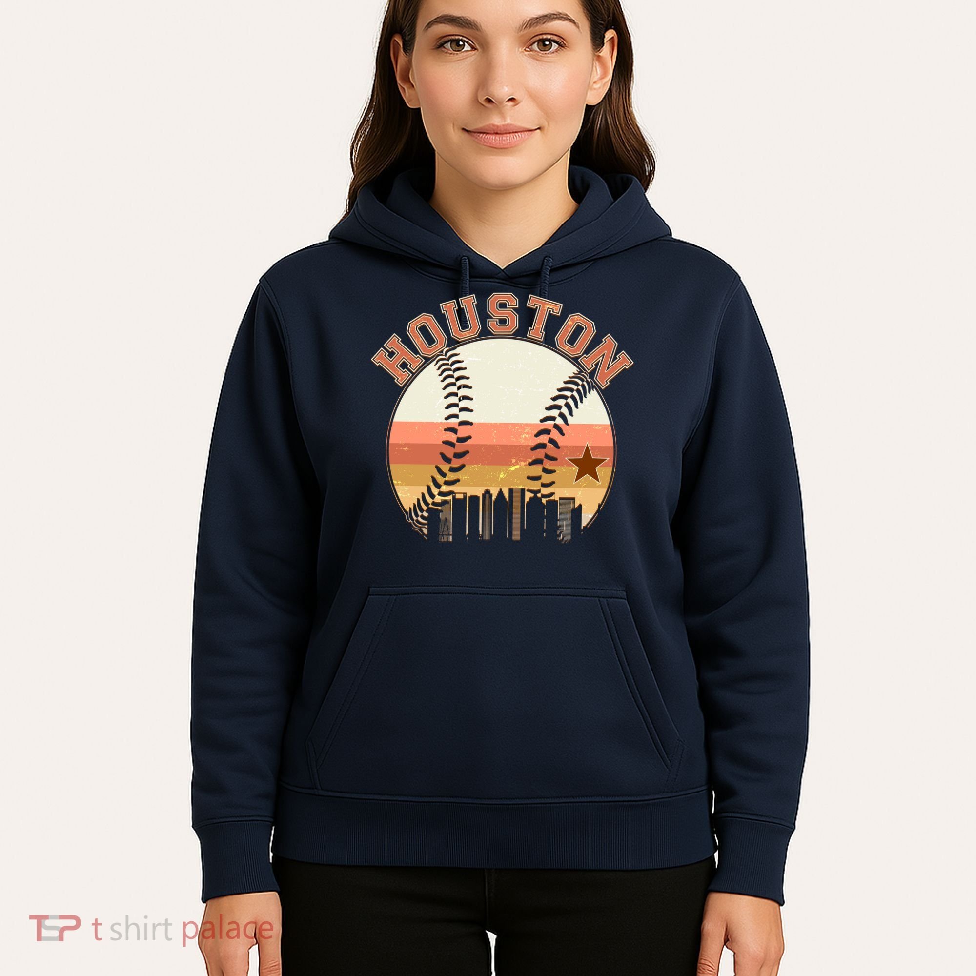 Retro Houston Baseball Fan Hoodie