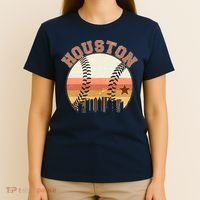 Retro Houston Baseball Fan T-Shirt thumb 4