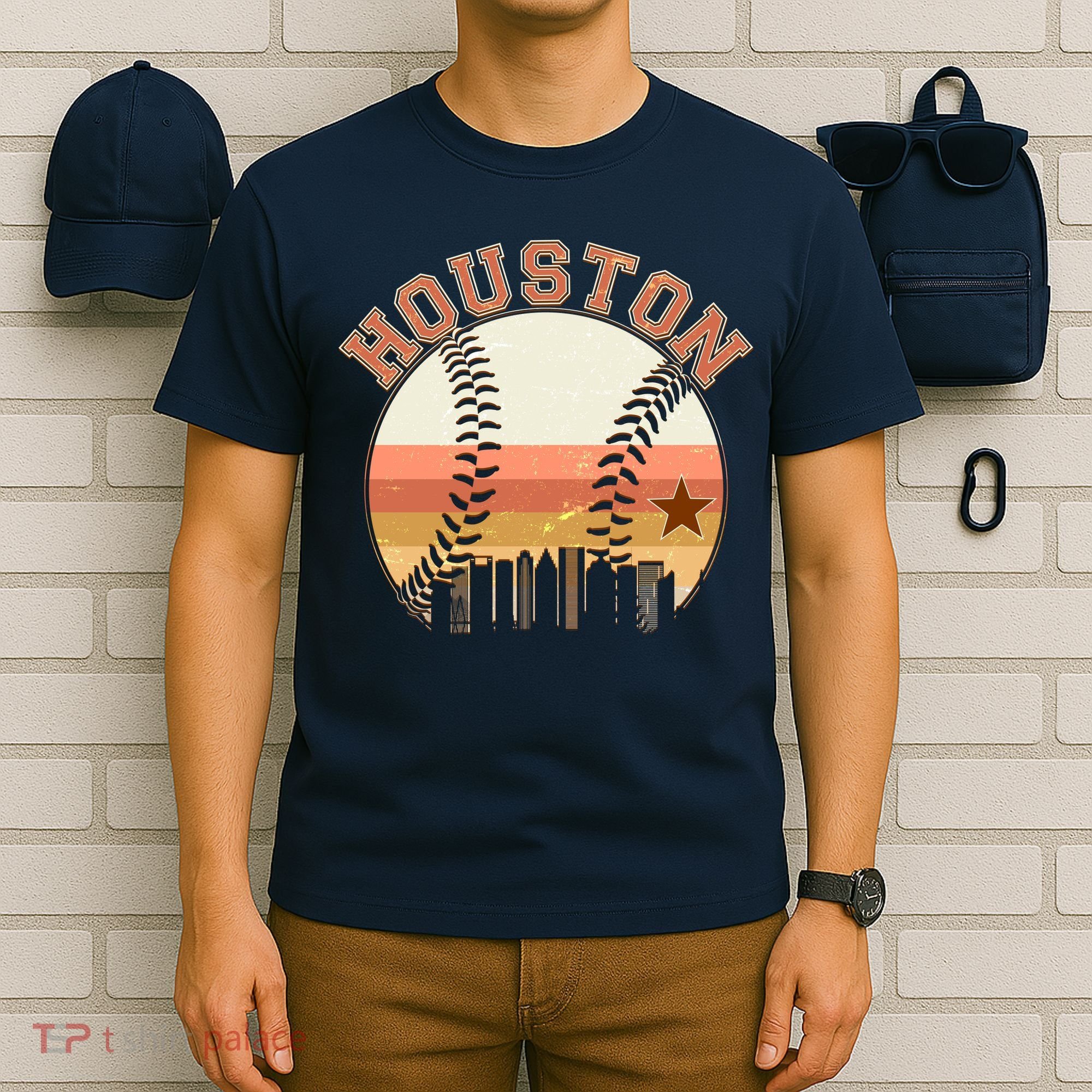 Retro Houston Baseball Fan T-Shirt