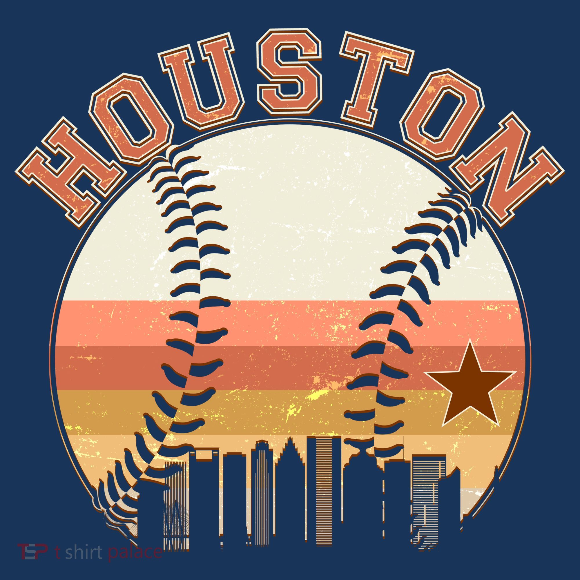 Retro Houston Baseball Fan T-Shirt