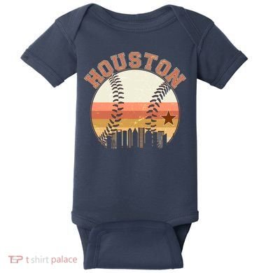 Retro Houston Baseball Fan Baby Bodysuit
