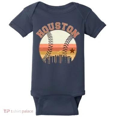 Retro Houston Baseball Fan Baby Bodysuit