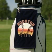 Retro Houston Baseball Fan Golf Towel thumb 2
