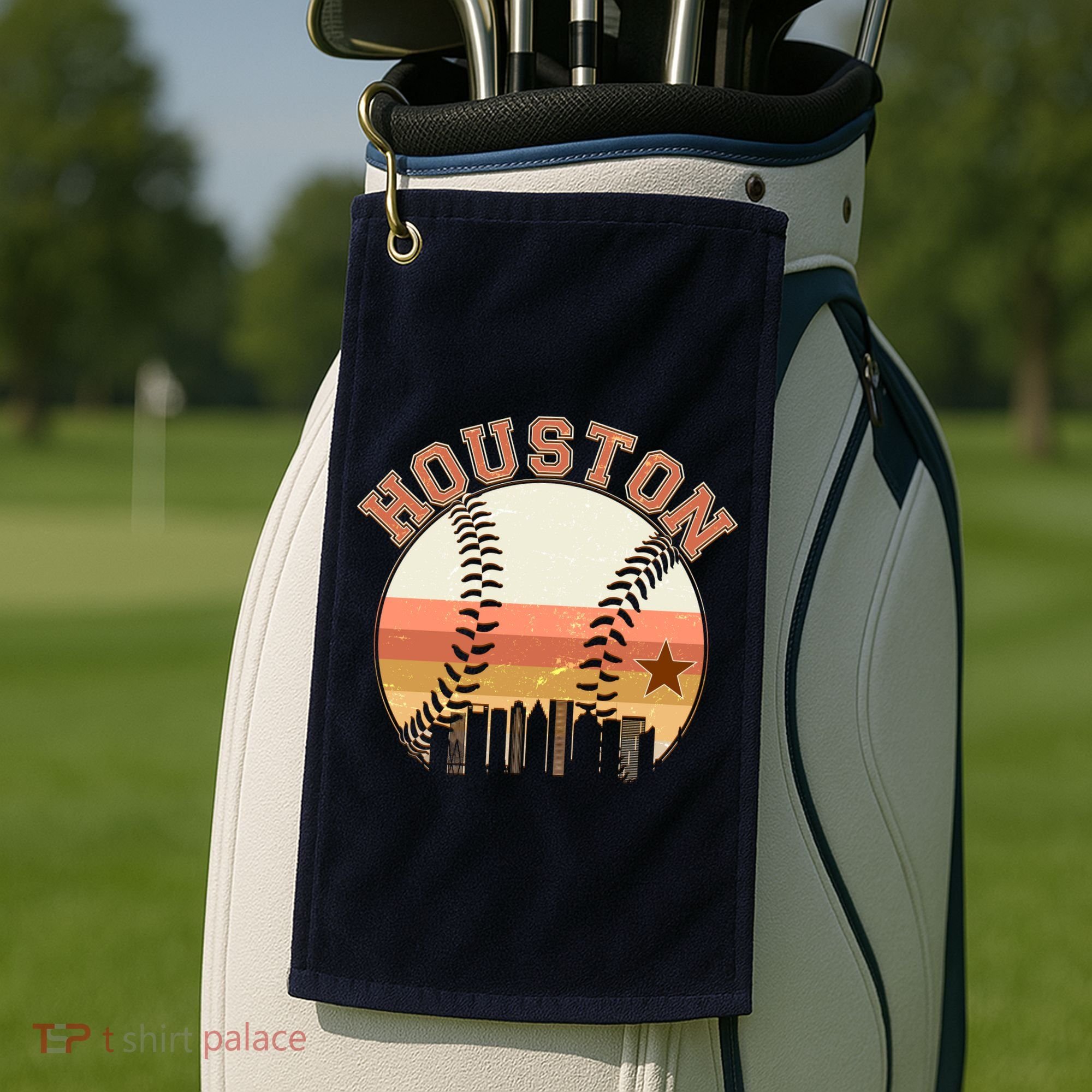 Retro Houston Baseball Fan Golf Towel