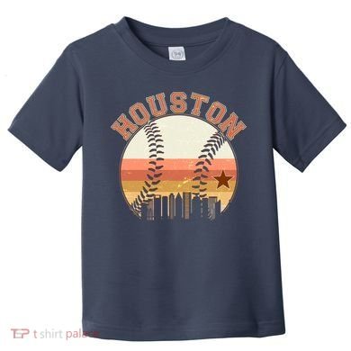 Retro Houston Baseball Fan Toddler T-Shirt
