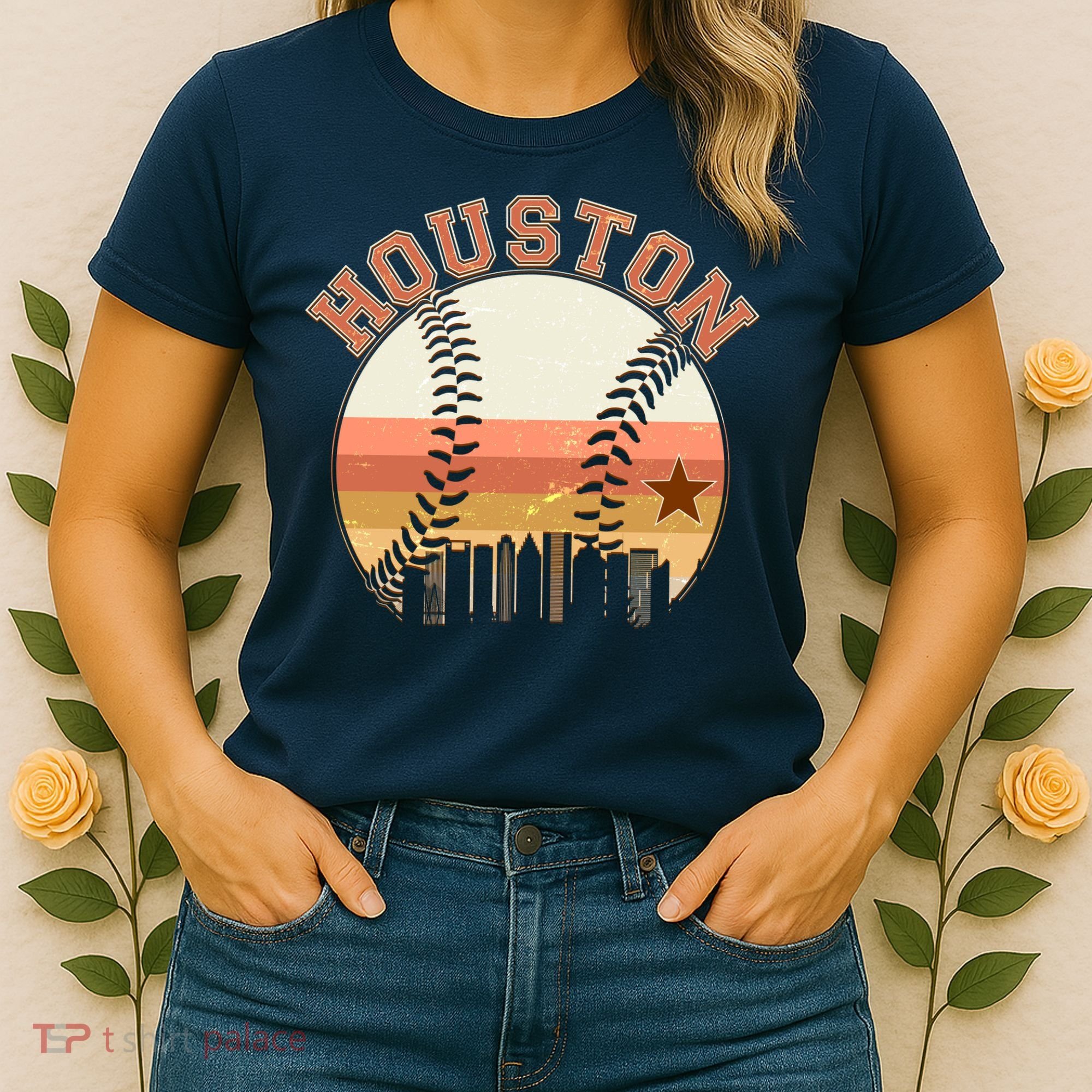 Retro Houston Baseball Fan Women's T-Shirt