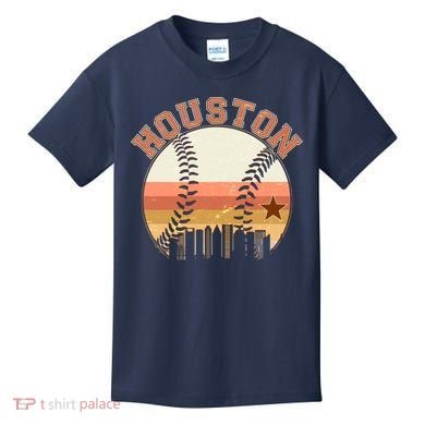 Retro Houston Baseball Fan Kids T-Shirt