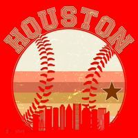 Retro Houston Baseball Fan Santa Hat thumb 1