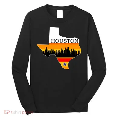 Retro Houston Texas Baseball Throwback Long Sleeve Shirt