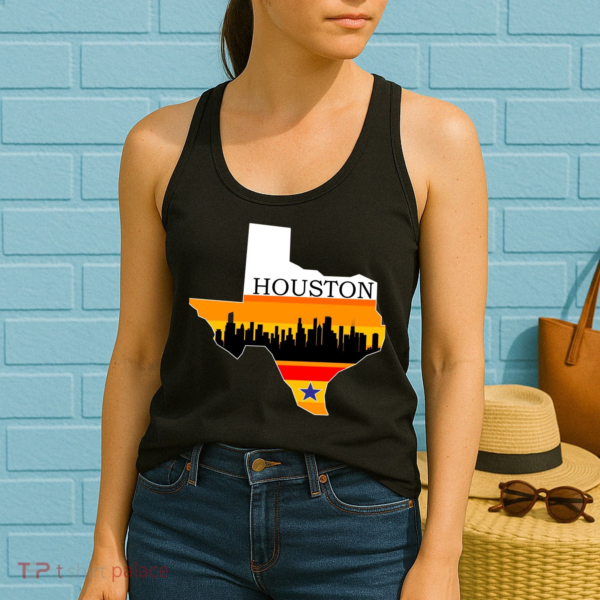Retro Houston Texas Baseball Throwback Women's Tank Top